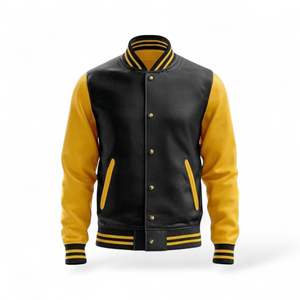 Veste universitaire unisexe personnalisée de haute qualité avec col montant, style streetwear, design matelassé, coupe-vent, logo frontal - Product Image 3