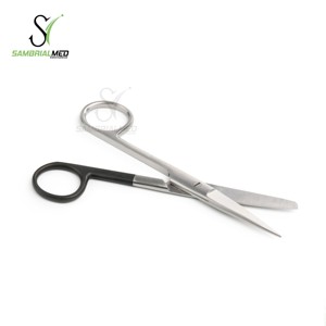 Ciseaux en acier inoxydable de qualité médicale de 14.5cm, main gauche, tranchante/émoussée, tissu à dissection manuelle, fonctionnement standard. - Product Image 5