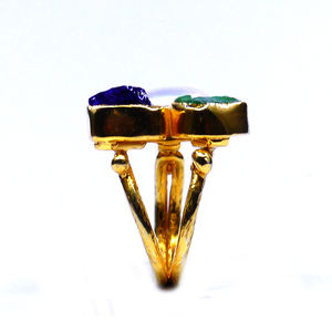 Vêtements de mariage en argent sterling 925 plaqué or perle baroque tourmaline émeraude pierre précieuse femmes portent une bague classique - Product Image 6