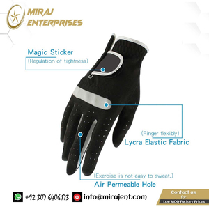 ถุงมือกอล์ฟเล่นกีฬาสำหรับผู้ชาย, ถุงมือกอล์ฟซ้ายขวาหนังแกะสีดำผ้านิ่มระบายอากาศได้สายหนังพียูมือจับสำหรับใช้ในยิมขายส่ง - Product Image 6