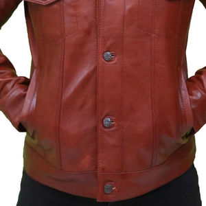 Chaqueta de Cuero de Vaca para Hombre, Invierno, Cuello Alto, Color Personalizado, Estilo Motociclista, Corte Ajustado - Product Image 6