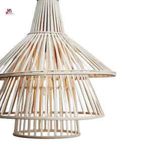 Pantalla colgante de mimbre y bambú natural hecha a mano al por mayor, lámparas colgantes hechas en Vietnam - Product Image 2