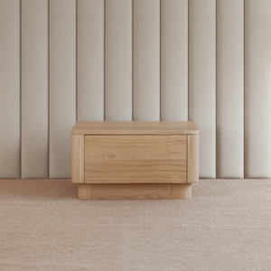 Mid Century Modern Solid Wood <b>Nightstand</b> with 1 Drawer Natural Finish Wholesale for Hotel Apartment Bedroom School Furniture - Product Image 3