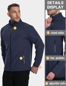 Veste de pluie d'hiver à étiquette privée, coupe-vent et imperméable, softshell en nylon polyester, col montant pour les activités de plein air - Product Image 3