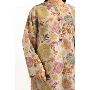 Conjunto Casual de 2 Piezas para Mujer, Color Beige, con Estampado de Rayas Zari, para Primavera/Verano, Talla XXS, Top y Pantalón - Product Image 4