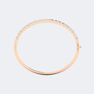 3.21CTW Round Diamond <b>Bangle</b> Bracelet 14k <b>Gold</b> Lab Grown D Color VVS Prong Set Statement Luxury Jewelry for Women 17CM - Product Image 4