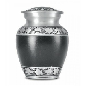 High Quality Brass Cremation <b>Keepsake</b> Urns With Gold Black Engraving And Teal Color Finished <b>For</b> Human <b>Ashes</b>-Funeral Supply - Product Image 3