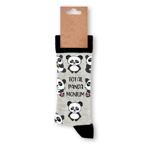Venta al por mayor de calcetines divertidos y personalizados para hombres y mujeres con texto de Panda pedidos al por mayor para uso diario, artículos de regalo navideños a la venta a granel - Product Image 4