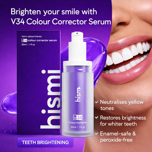 Sérum blanchissant pour les dents V34, correcteur de couleur violet, gouttes blanchissantes instantanées, formule sans peroxyde pour les dents jaunes - Product Image 2