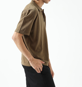 Chemise de base décontractée et respirante à manches courtes et col retourné à rayures pour hommes, avec étiquette personnalisée - Product Image 3