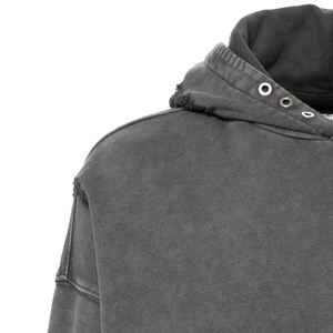 Sweat à capuche tendance pour hommes, design vieilli, haute qualité, lavage à l'acide, sweat à capuche pour hommes brodé et teint uni personnalisé - Product Image 6