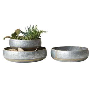 Venta al por mayor de macetas de estaño galvanizadas con diseño moderno ecológico y ligero para la decoración del hogar y jardín exportador - Product Image 2