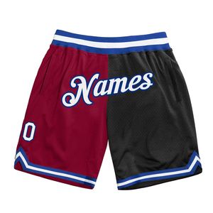 Industrie Direct Engro Sportswear Pantalones cortos de baloncesto Custom Maroon White-Black Authentic Throwback Fashion Basketball Shorts - Product Image 1