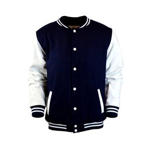Chaqueta universitaria con logotipo personalizado | Manga Béisbol universitario | Estilo Letterman bordado | Deportes negros unisex - Product Image 1