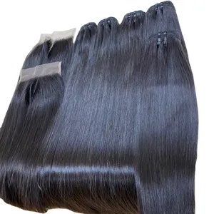 Peluca de cabello humano 100% virgen, pelo lacio, negro, vietnamita, para hacer cabello