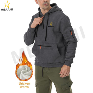 เสื้อฮู้ดผู้ชายผ้าฟลีซสำหรับออกกำลังกาย แขนยาว ซิป ¼  แบบสวม มีกระเป๋า - Product Image 4