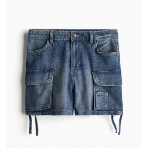 Pantalones cortos regulares de mezclilla con estilo de moda de Color azul claro transpirable de alta calidad recién llegados personalizados para mujeres - Product Image 1