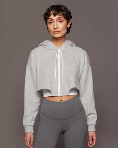 <b>Top</b> Trending Custom Women's Zip-Up Fleece Crop <b>Top</b> Hoodie High Quality Waterproof Quick Dry Breathable Custom - Product Image 6