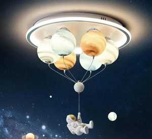 Cartoon Astronaut LED <b>Ceiling</b> Lamp | Space Theme Flush Mount <b>Light</b> for Kids Bedroom or <b>Nursery</b> Cute 3D Astronaut <b>Ceiling</b> <b>Light</b> - Product Image 2