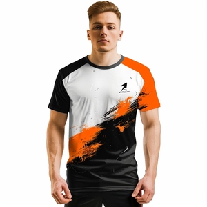 Camisetas de manga corta unisex 100% poliéster de secado rápido y transpirable impresión por sublimación digital personalizada diseño en blanco - Product Image 4