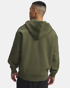 Sudadera con Capucha y Cremallera para Hombre, Forro Verde Oliva, Corte Regular, Color Sólido, Tejido de Punto, 100% Algodón, Transpirable, Ropa Casual de Otoño - Product Image 2