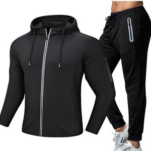 Conjunto Deportivo de 2 Piezas para Hombre, Chaqueta y Pantalones de Secado Rápido con Capucha, Ropa Deportiva para Actividades Físicas - Product Image 4
