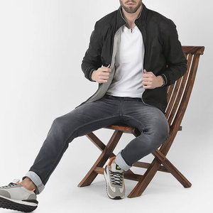 Gran oferta de chaqueta Bomber con cuello levantado para hombre, ropa de invierno con bolsillos laterales con cremallera, precio razonable, estilo de calle alta - Product Image 6