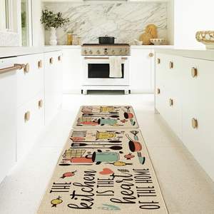 Ensemble de tapis de cuisine en lin personnalisés, modernes, absorbants, lavables, antidérapants avec support en caoutchouc, nouveauté pour la décoration latérale de l'évier - Product Image 2