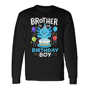 Maglietta promozionale a maniche lunghe coordinata per la famiglia del fratello dello compleandante con stampa Axolotl - Product Image 2