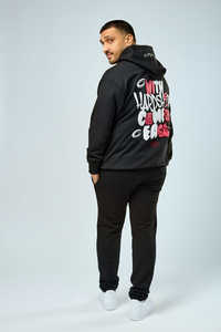 Sudadera con Capucha de Forro Polar de Algodón Transpirable de Invierno de Alta Calidad, Estilo Urbano, Estampado Puff, Sudadera Corta para Hombre, Bangladesh - Product Image 3