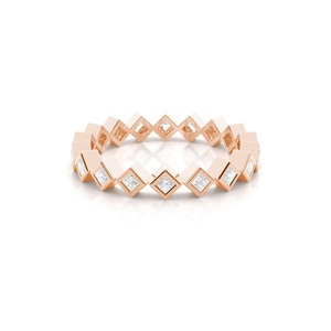 Anillo de diamante de eternidad completa, diseño minimalista de 0,40 quilates, diamantes cultivados en laboratorio para funciones étnicas - Product Image 3