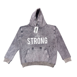 Sudaderas con capucha de lavado ácido de alta calidad Jersey de color gris Ropa informal de gran tamaño Sudaderas con capucha cálidas de invierno con logotipo serigrafiado - Product Image 1