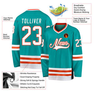 OEM ODM Unisex Breathable 100% Polyester Ice Hockey Jersey Custom Logo Adult Quick-Dry Moisture-Wicking Sportswear Wholesale - Product Image 4