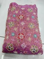 Robes de mariée de luxe de haute qualité en tissu non tissé Georgette brodé de sequins, style floral jacquard, tissu brodé
