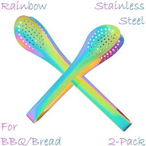 Pince à pain en métal couleur arc-en-ciel pour dîner parfait pour les ustensiles et les ustensiles de cuisine de la maison de l'hôtel et le service élégant - Product Image 2