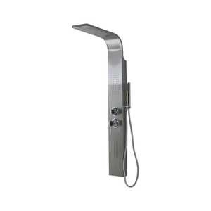 Panneau de douche en acier inoxydable Koricini de conception italienne avec jets d'hydromassage, mobilier de salle de bain chromé - Product Image 1