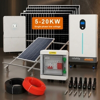 Système solaire complet en silicium monocristallin 5-20 kW avec stockage par batterie au lithium, hybride éolien et montage BIPV pour l'alimentation domestique