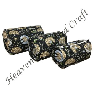 3pcs Handmade Cosmetics Bag With Zipper For Toiletries Waterproof Quilted Makeup Pouch Bag Cosmetic Bags And Cases - Product Image 5