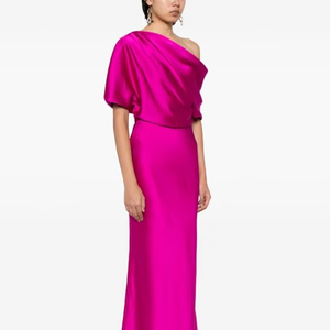 New Twist pink Long <b>Prom</b> Evening Gown Dress Fitted <b>Party</b> Skirt Natural Waistline Mesh Fabric Anti-Static dress for the <b>party</b> - Product Image 1