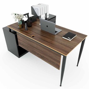 Escritorio Ejecutivo de Lujo Contemporáneo con Patas de Madera Contrachapada Recubiertas de Melamina, Sistema HBCN020 Cone II para Muebles de Oficina y Hospital - Product Image 2