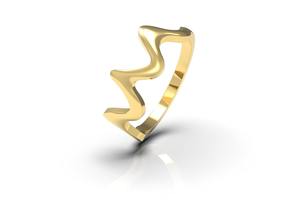 Anillo de Plata de Ley 925 Chapado en Oro de 14K, Hecho a Mano, Clásico, Moderno, con Patrón Ondulado para Mujer, para Bodas y Fiestas - Product Image 5