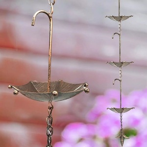 Cadena de lluvia decorativa para jardín estilo cubo con recubrimiento de polvo negro a precio barato - Product Image 2