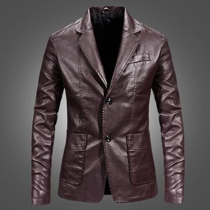 Otoño Invierno hombres PU chaquetas de cuero Moda hombre cálido motocicleta Abrigos Hombre rompevientos Biker chaquetas de cuero ropa - Product Image 3
