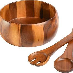 Juego de Tazones para Servir Ensaladas de Madera Miniatura de Diseño, Ecológicos, Ligeros y Esmaltados para Restaurantes, Utensilios de Cocina Time 2 Decor T2D - Product Image 2