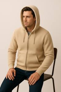 Sudadera con Capucha de Sherpa Vintage, 100% Algodón, Chaqueta con Cierre, Color Sólido (XL) - Transpirable e Impermeable para Invierno, Servicio OEM - Product Image 6