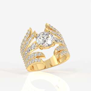 Round Cut Moissanite Diamond <b>Cocktail</b> Sterling Silver <b>Ring</b> Elegant and Luxurious Product Category - Product Image 3