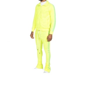 Traje apilado para hombre, conjunto de chándal holgado de dos piezas, ropa de calle, chándal, pantalones acampanados para correr, ropa transpirable de peso pesado para adultos - Product Image 4