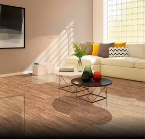 Carreaux de porcelaine brillants brun pin 600x1200 Surface réfléchissante de qualité supérieure pour plancher mur fabriqué en Inde - Product Image 6