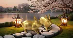 Estatua de conejo de latón de animales decorativos para el hogar y la Oficina, fengshui chino, figuritas coleccionables hechas a mano (conejo) - Product Image 2