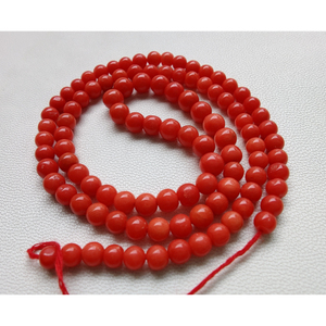 Cuentas de Coral italiano Natural de forma redonda, cuentas de Coral de mar profundo, cuentas de Coral rojo de calidad AAA, hebra de 16 "pulgadas - Product Image 2